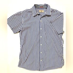 Jack & Jones original M men’s cotton blue and white button up short sleeve shirt